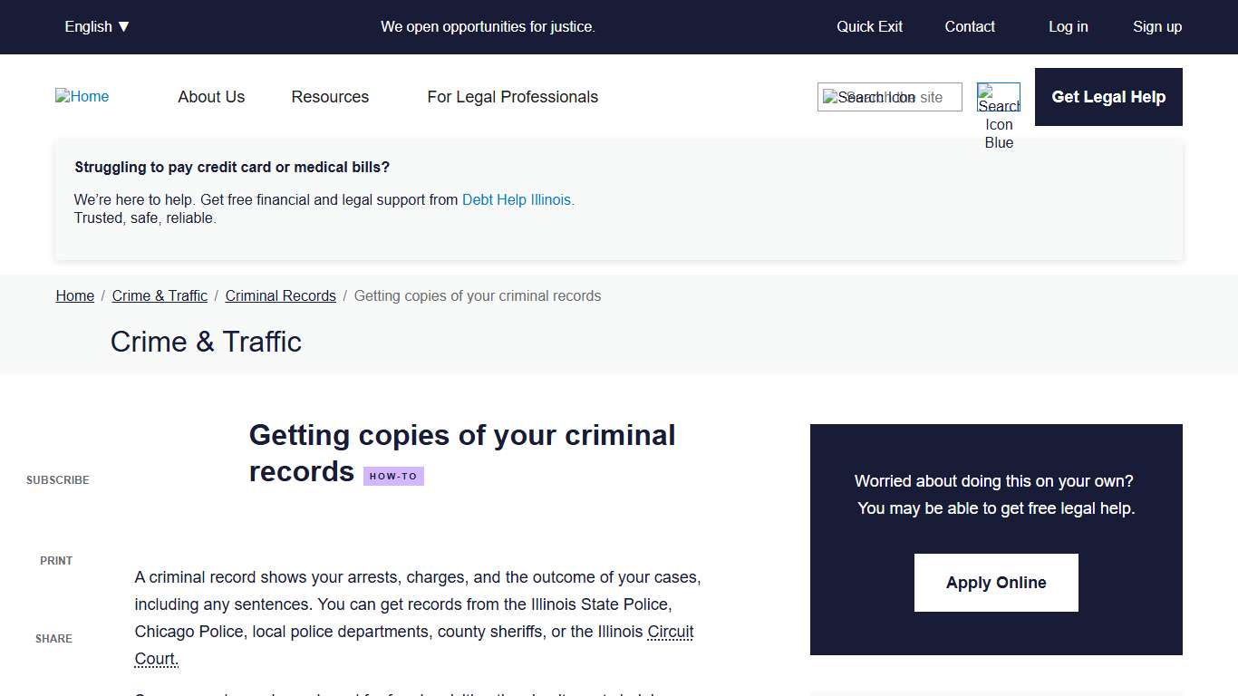 Getting copies of your criminal records Illinois Legal Aid Online