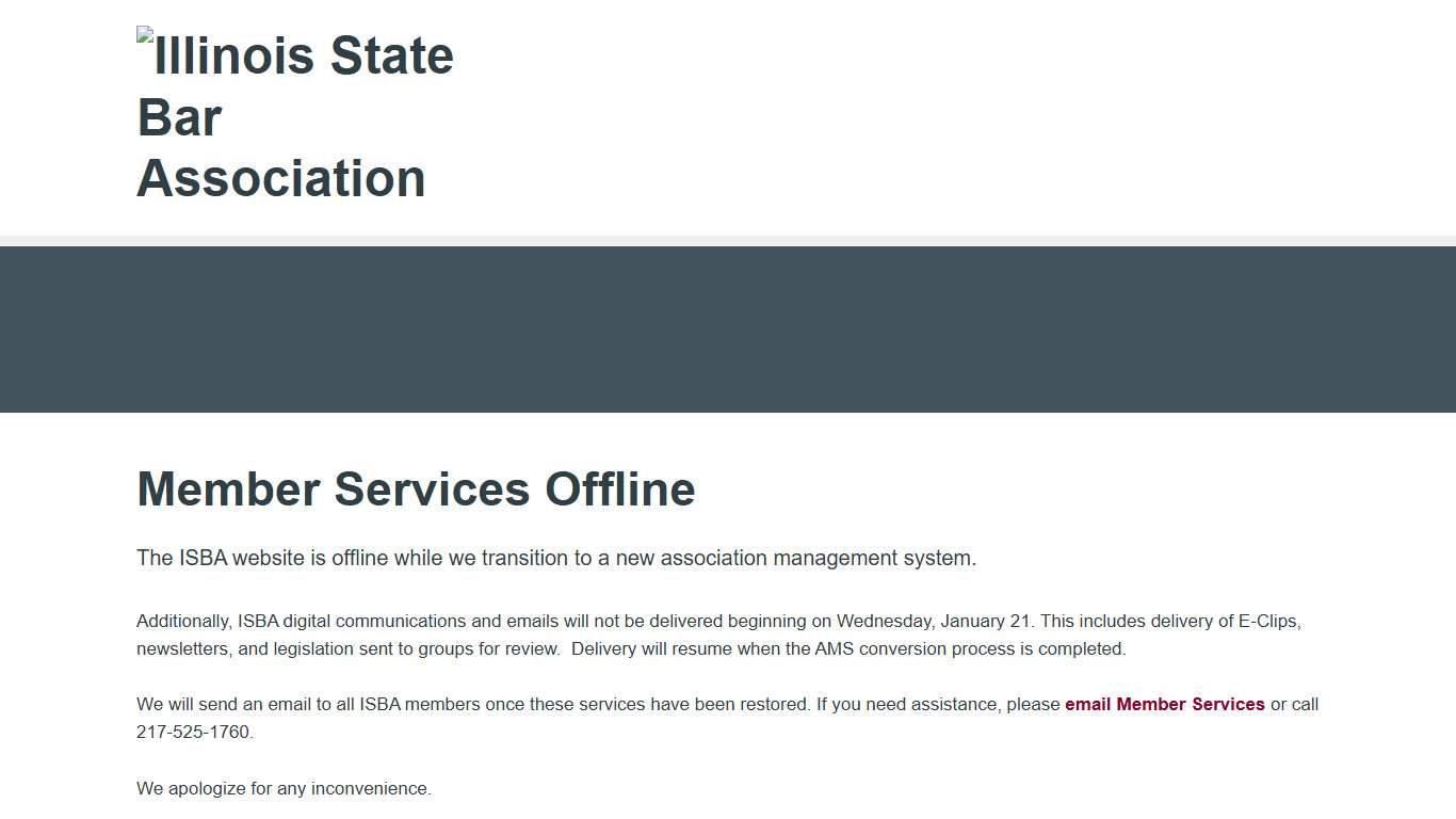Site under maintenance Illinois State Bar Association